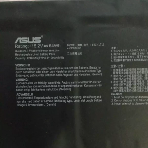 Genuine laptop battery for ASUS B41N1711 - Image 3