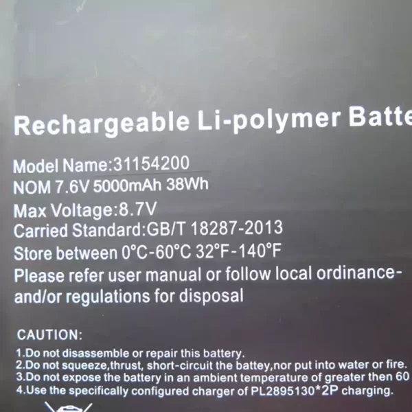 Genuine laptop battery for 31154200,TECLAST F6 Pro - Image 2
