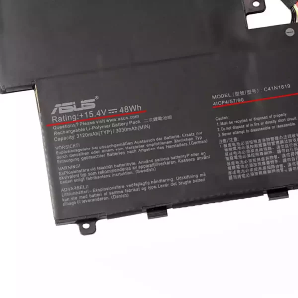 Genuine laptop battery for ASUS C41N1619 - Image 3