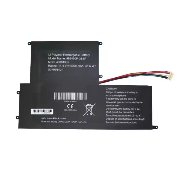 Genuine laptop battery for 485490P-3S1P 40081335 EVOO EVC156-1BK EVC156-2BK