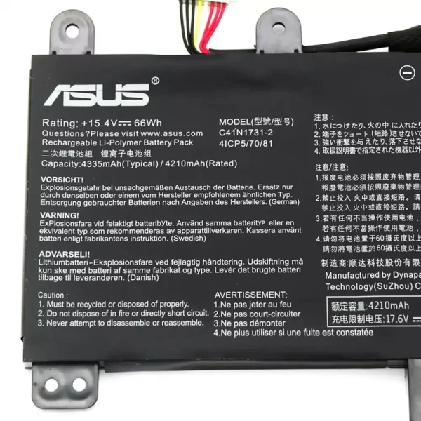Genuine laptop battery for ASUS ROG Strix G17 G712L G712LU G712LV G731GU G731GW，Strix SCAR 17 G732,G531GV G531GM,G512L G512LV - Image 3