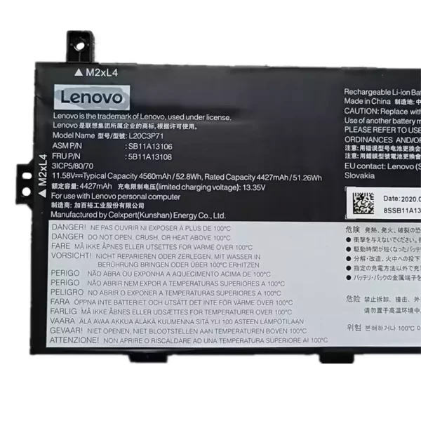 Genuine laptop battery for LENOVO X13 Yoga G2,SB11A13105 SB11A13106 5B11A13107 5B11A13108 - Image 3