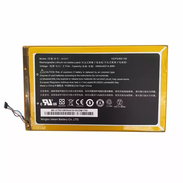 Genuine Tablet battery for ACER A1311