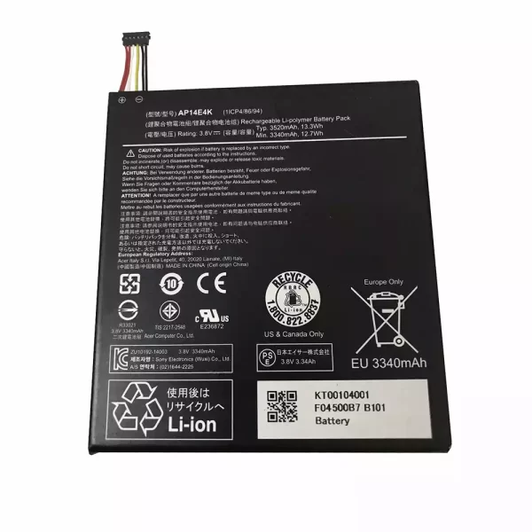 Genuine Tablet battery for ACER AP14E4K