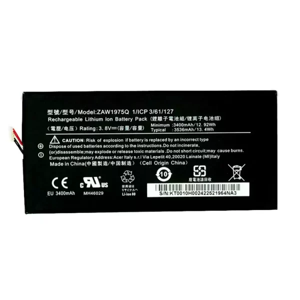 Genuine Tablet battery for ACER ZAW1975Q,Iconia Tab 7 A1-713HD