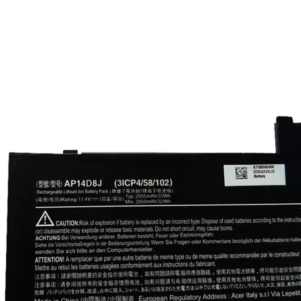 Genuine Tablet battery for ACER AP14D8J - Image 3