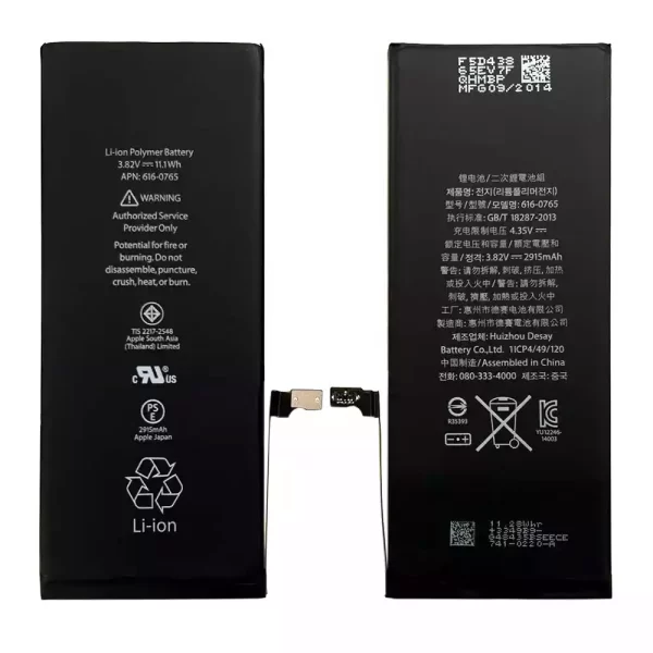 Genuine cell phone battery 616-0765,616-0772 for iphone 6 plus