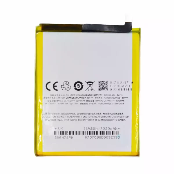 Genuine cell phone battery BA711 for MEIZU Noblue 6