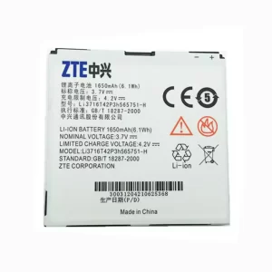 Genuine cell phone battery LI3716T42P3H565751-H for ZTE V889D,N880E,N860,N855D,U885,U880E