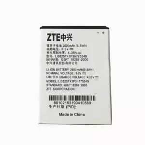 Genuine cell phone battery Li3825T43P3H775549 for ZTE V987,N919,V967S,N980,N919D,U935