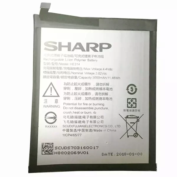 Genuine cell phone battery HE314 for Sharp Aquos Z2,A1