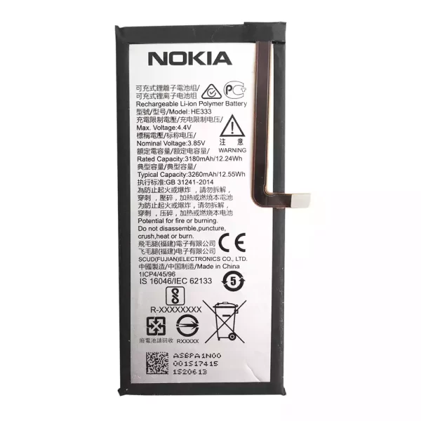 Genuine cell phone battery HE333 for Nokia 8 sirocco