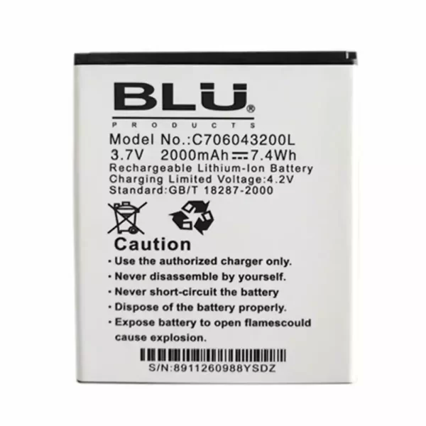 Genuine cell phone battery for BLU C706043200L