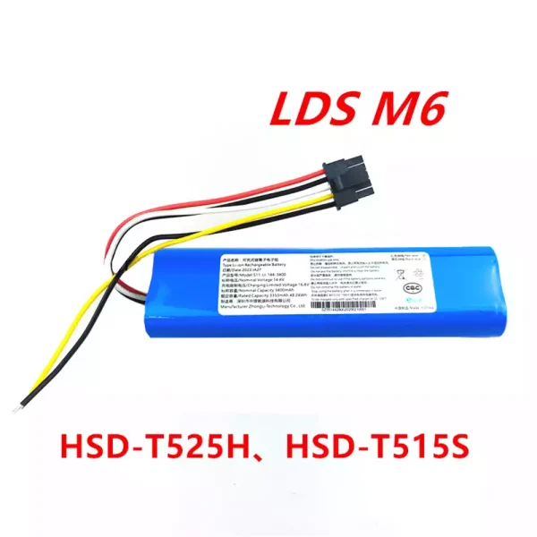 Replacement Battery For Robot Vacuum cleaner Proscenic M6 R2,Whirlpool T6 (2800mAh)
