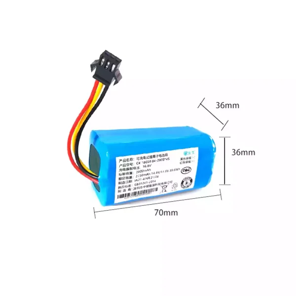 Replacement Battery For Robot Vacuum cleaner KONKA KC-V1,TCL TSR-JM01A HYUNDAI QC-XC3732 - Image 2