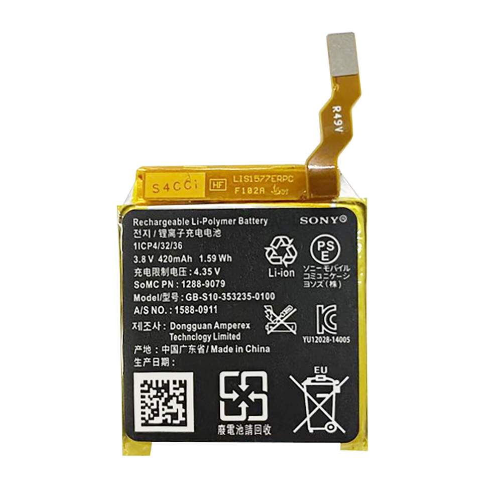 Replacement battery GB-S10-353235-0100 for Sony Smart Watch 3,SWR50