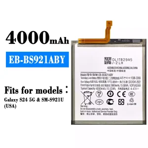 Genuine cell phone battery EB-BS921ABY for Samsung Galaxy S24 5G