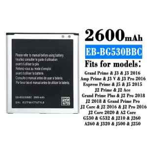 Genuine cell phone battery EB-BG530BBC for Samsung J3/J3 2016/J3 Pro 2016/J5/J5 2015