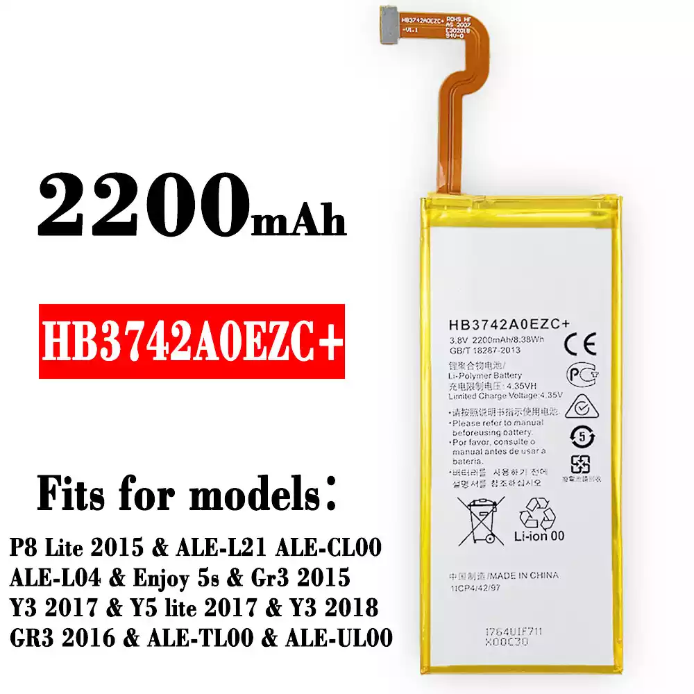 Genuine cell phone battery HB3742A0EZC+ for HUAWEI P8 Lite 2015 / Enjoy 5s