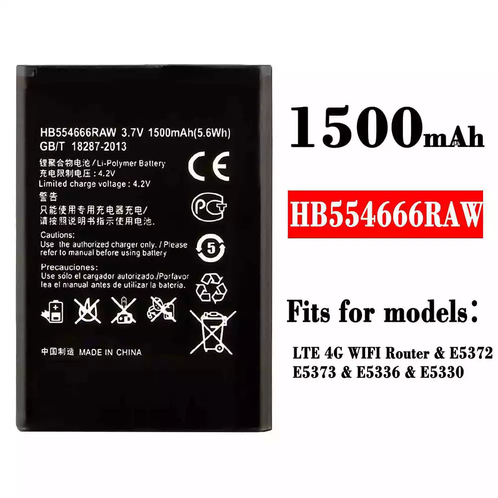 Genuine cell phone battery HB554666RAW for HUAWEI LTE 4G WIFI Router / E5372 / E5373 / E5336 / E5330