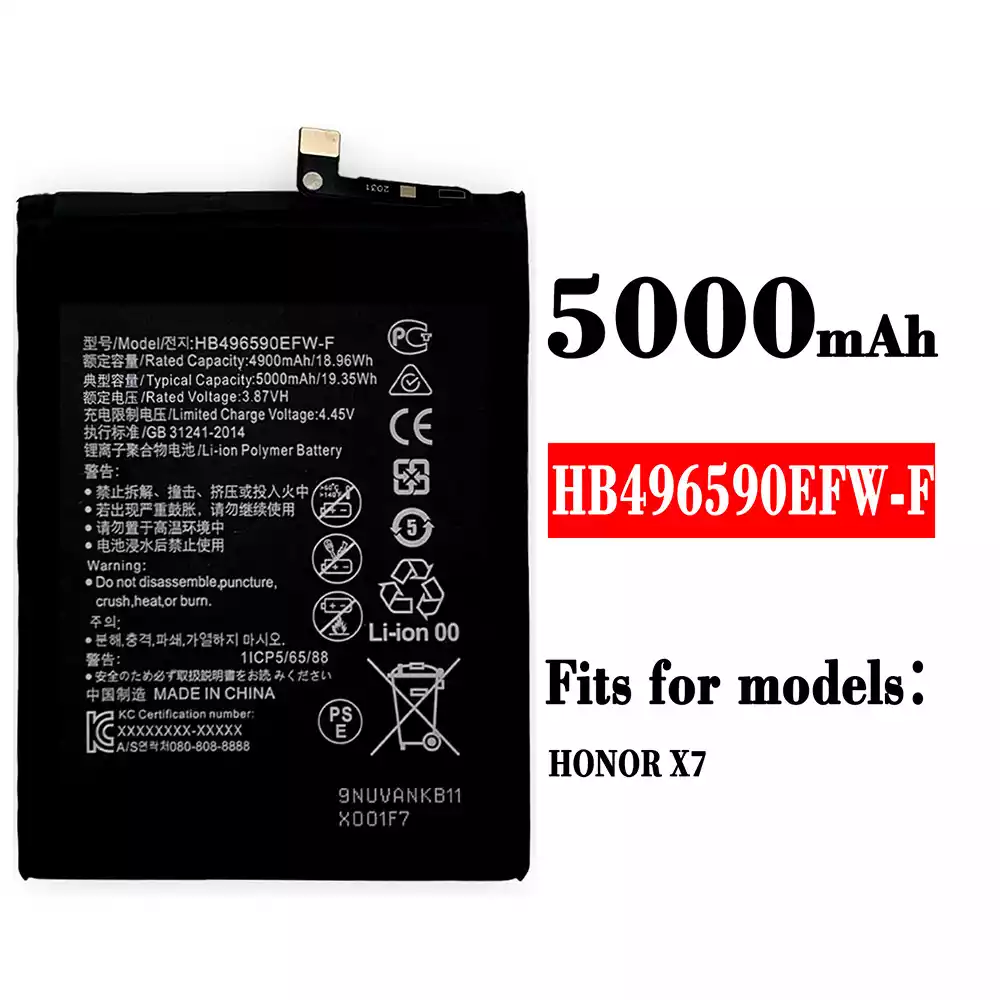 Genuine cell phone battery HB496590EFW-F for HUAWEI HONOR X7