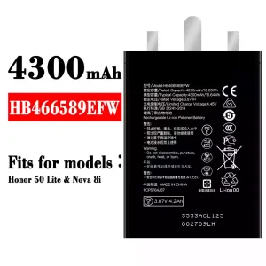 Genuine cell phone battery HB466589EFW for HUAWEI Honor 50 Lite/Nova 8i