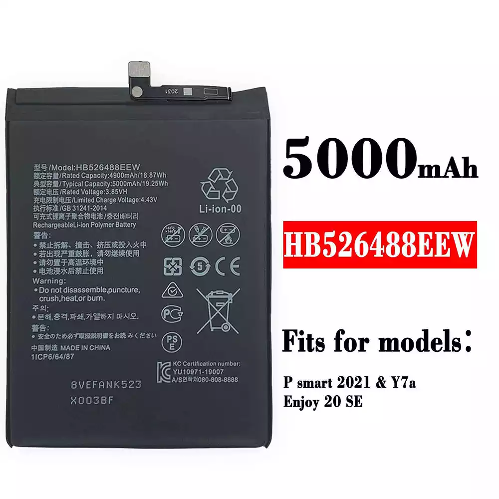 Genuine cell phone battery HB526488EEW for HUAWEI P smart 2021 / Enjoy 20 SE