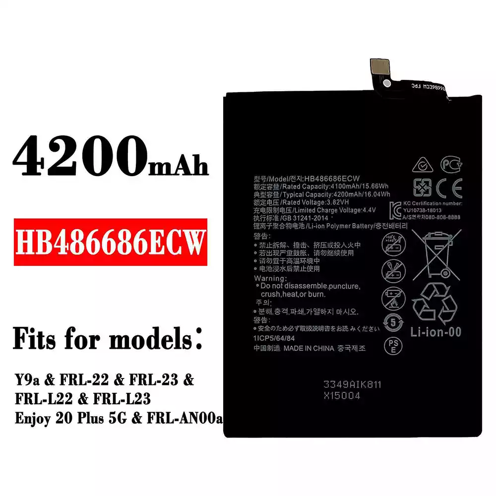 Genuine cell phone battery HB486686ECW for HUAWEI Y9a / Enjoy 20 Plus 5G