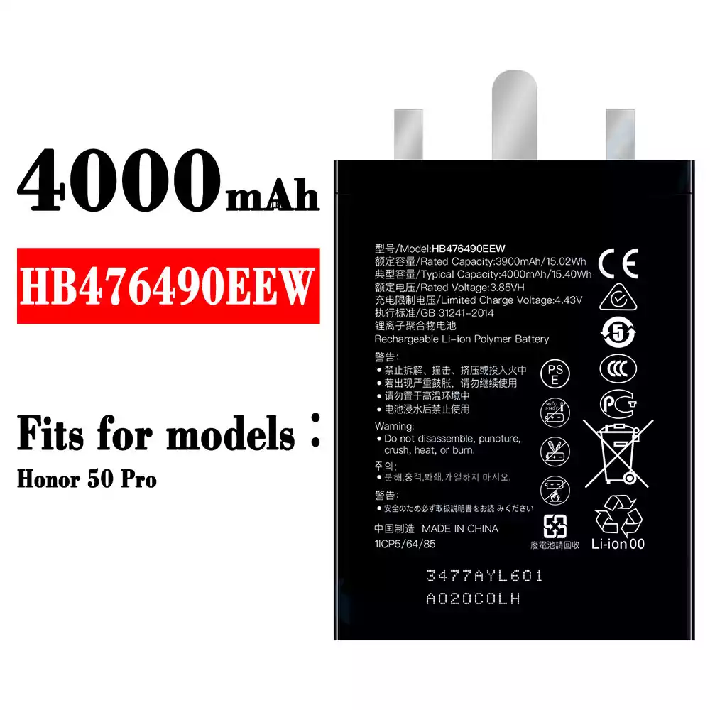 Genuine cell phone battery HB476490EEW for HUAWEI Honor 50 Pro