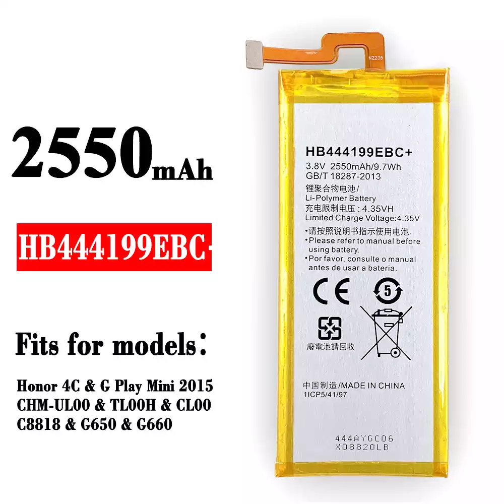 Genuine cell phone battery HB444199EBC+ for HUAWEI Honor 4C / G Play Mini 2015