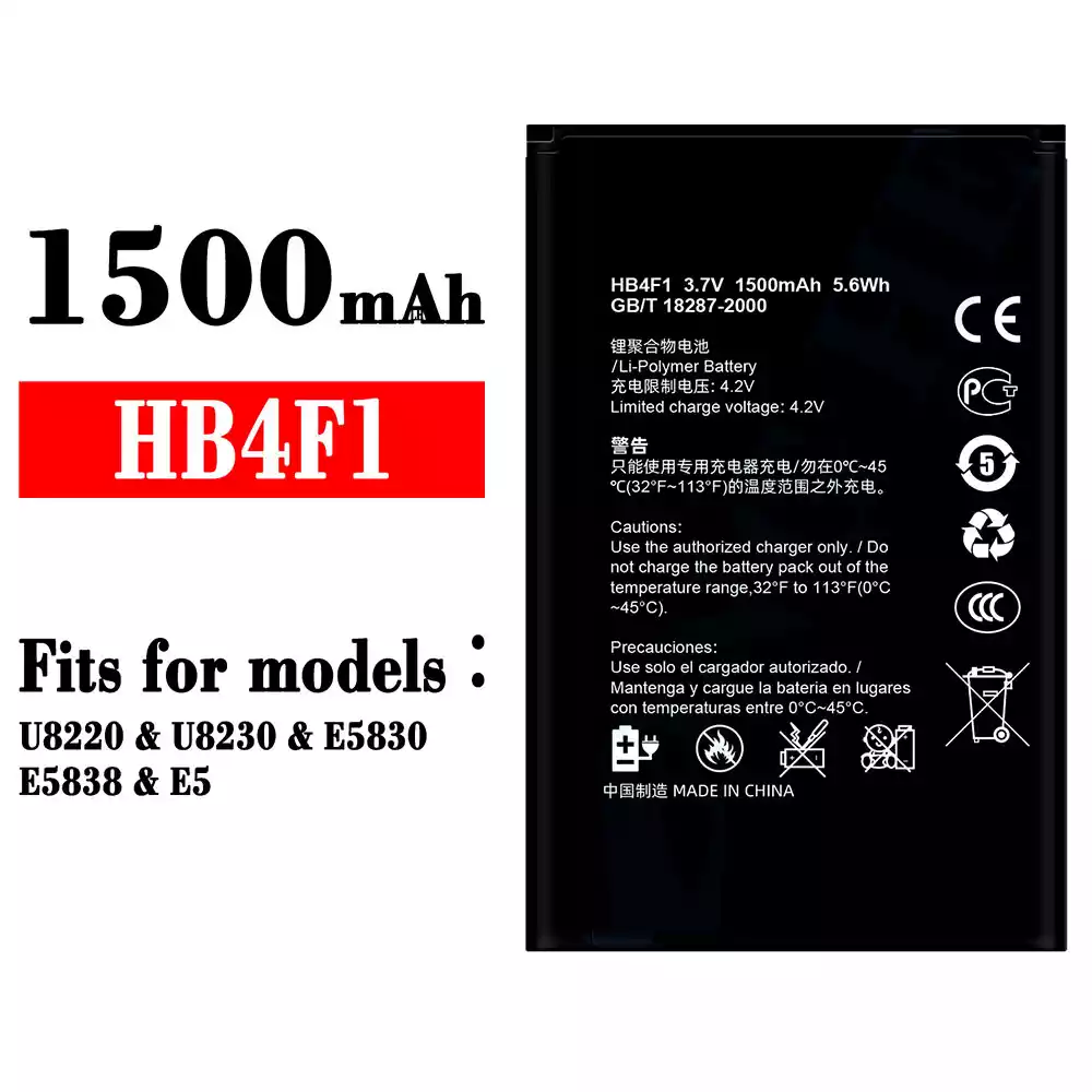 Genuine cell phone battery HB4F1 for HUAWEI U8220/U8230/E5830/E5838/E5