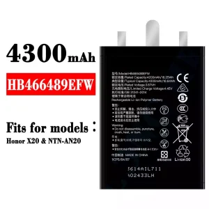 Genuine cell phone battery HB466489EFW for HUAWEI Honor X20