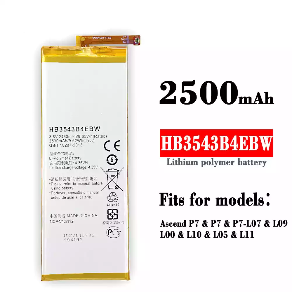 Genuine cell phone battery HB3543B4EBW for HUAWEI P7