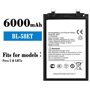 Genuine cell phone battery BL-58ET for Tecno Pova 5