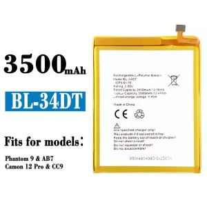 Genuine cell phone battery BL-34DT for Tecno Phantom 9/ Camon 12 Pro