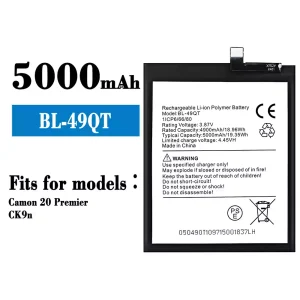 Genuine cell phone battery BL-49QT for Tecno Camon 20 Premier