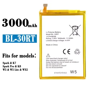 Genuine cell phone battery BL-30RT for Tecno Spark / K7 / Spark Pro / K8 / W5 / W5 Lite / WX5
