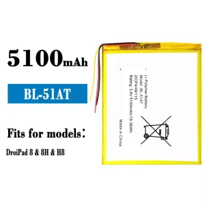 Genuine cell phone battery BL-51AT for Tecno DroiPad 8 / 8H