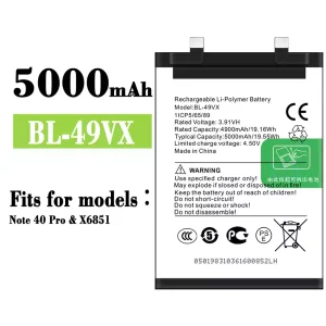 Genuine cell phone battery BL-49VX for Infinix Note 40 Pro