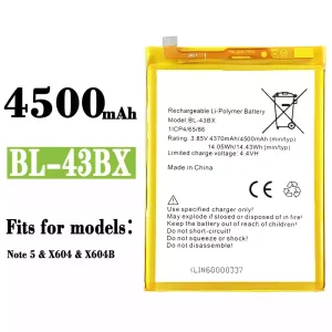 Genuine cell phone battery BL-43BX for Infinix Note 5