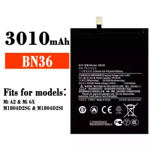 Genuine cell phone battery BN36 for Xiaomi Mi A2 / Mi 6X