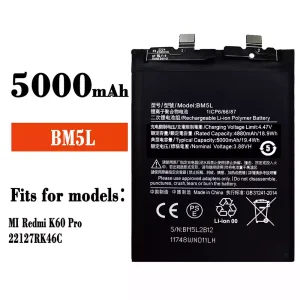 Genuine cell phone battery BM5L for Xiaomi Redmi K60 Pro