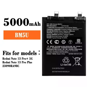 Genuine cell phone battery BM5U for Xiaomi Redmi Note 13 Pro+ / Redmi Note 13 Pro Plus