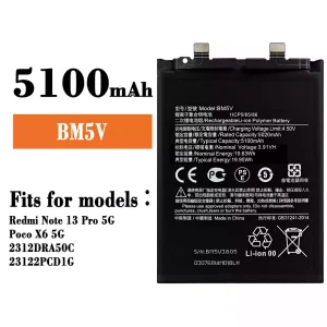 Genuine cell phone battery BM5V for Xiaomi Redmi Note 13 Pro 5G / Poco X6 5G