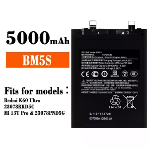 Genuine cell phone battery BM5S for Xiaomi Redmi K60 Ultra / Mi 13T Pro
