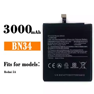 Genuine cell phone battery BN34 for Xiaomi Redmi 5A