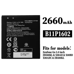 Genuine cell phone battery B11P1602 for Asus Zenfone Go 5.0 inch
