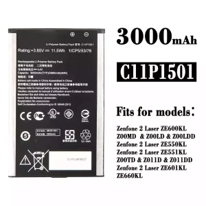 Genuine cell phone battery C11P1501 for Asus Zenfone 2 Laser ZE600KL /ZE601KL/ZE550KL / ZE551KL