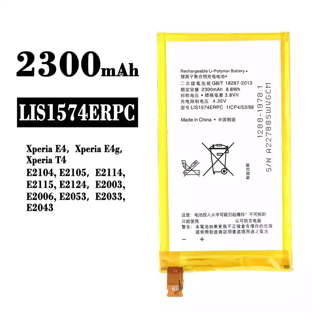 Genuine cell phone battery LIS1574ERPC for Sony Xperia E4,Xperia E4g,Xperia T4