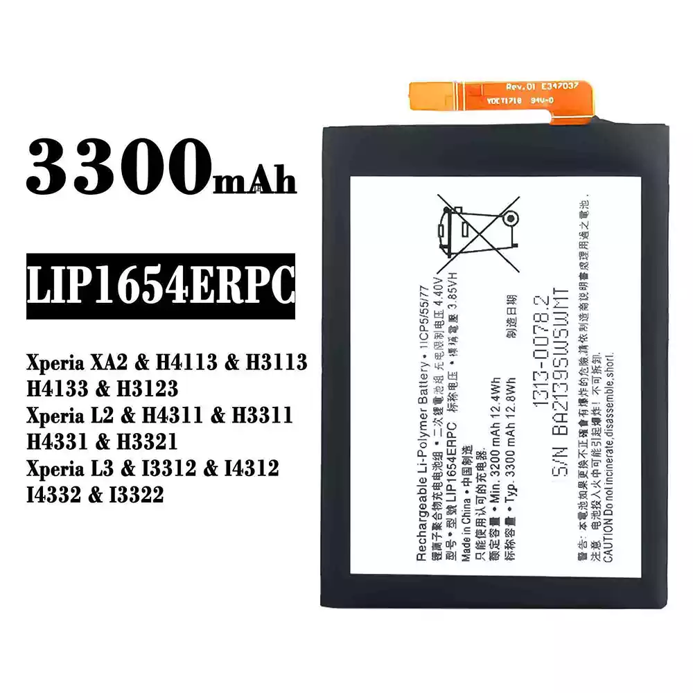 Genuine cell phone battery LIP1654ERPC for Sony Xperia XA2 / Xperia L2 / Xperia L3